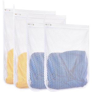 4 pcs Durable Honeycomb Mesh Laundry Bags for Delicates 16" x 19" (2 Large) 12" x 15" (2 Medium)
