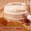 Lineshading 4 Pcs 12" Round Woven Mats for Centerpiece Fall Table Decor, 11.81 x 1.97 inches