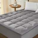 Homemate Mattress Pad Topper Cal King - Cooling Pillow Top Quilted Fitted Mattress Pad Cover for Hot Sleepers - Mattress Pad Cover Plush Bed Topper Down Alternative Soft Mattress Protector for Back