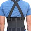Back Brace for Men Lower Back Heavy Lifting with Suspenders, Back Support Belt for Work, Lower Back Brace with Lumbar Support for Back Pain Relief, Construction Warehouse Moving Belt, Size M