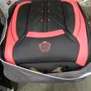 Comfortable Leather Auto Car Seat Covers 5 Seats Full Set Universal Fit (Black & Rose)