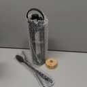 32 oz Glass Water Bottles - 1 Liter Motivational Tumbler Water Bottle Time Marker - Borosilicate Glass Water Bottle With Silicone Sleeve and 2 Lids, Handle Spout & Bamboo Straw Lid (Black)