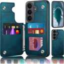 DJDUCK Designed for Samsung Galaxy S26 Plus Case Wallet with Card Holder, [Magnetic Clasp Cover] [RFID Blocking Leather Protection] Shockproof Women Men Cases for Samsung S26 Plus Teal