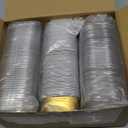 Vesici 100 Sets Valentines Mini Loaf Pans with Lids, 5.7 oz Disposable Aluminum Foil Baking Cups, Rectangle Cake Pans for Pudding Desserts Muffin Baking Storage Valentines Birthday Party(Gold)