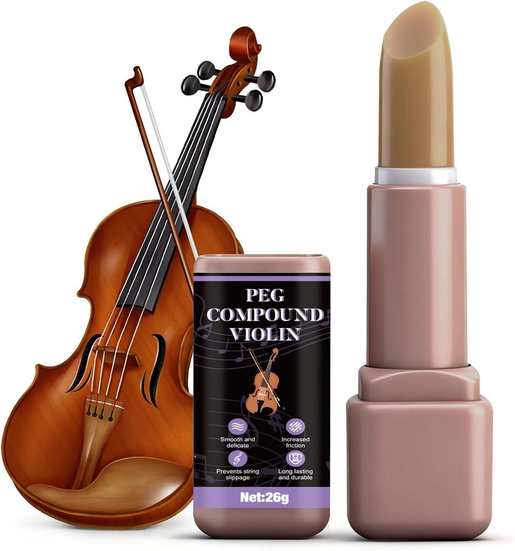 JAOJAO Violin Peg Compound, Peg Compound Violin Smooth and Delicate Effectively Fill Gaps Increase Friction Not Easy to Run Tune Small and Portable Extend The Life of The Tuning Pin, 26g
