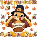 2 x Treasure Cove Turkey Bulletin Board Decoration Set Thanksgiving Turkey Cutouts for Classroom School Wall Decor Party Supplies 56Pcs