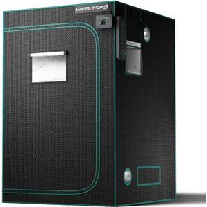 MARS HYDRO 4x4 Advanced Grow Tent, 48"x48"x80" High Reflective Mylar 1680D for Hydroponics Indoor Plant Growing, with Observation Window,Floor Tray and Smooth Zipper for TSW2000/FC4800/FC-E4800