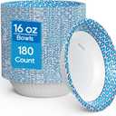 MUCHII 180 Count Paper Bowls 16 oz, Printed Soak Proof Disposable Bowls Bulk for Breakfast, Lunch, and Dinner Meals