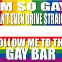 Frienda 2 Pieces Large Gay Pride Bumper Sticker Colorful Waterproof Funny LGBT Stickers Gay Pride Prank Sign for Car Vehicle Truck RV SUV Auto Boat Laptops Decoration, 10 x 3 Inches