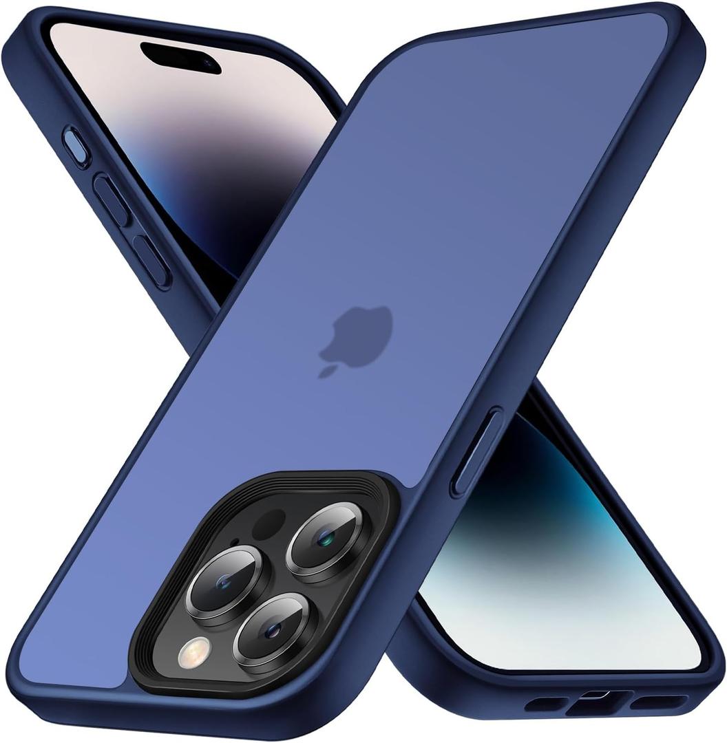 Yriklso for iPhone 15 Pro Max Phone Case, Shockproof iPhone 15 Pro Max Case, Military Grade Drop Protection, Protective Hard Back Slim Translucent Case for iPhone 15 Pro Max 6.7'', Frosted Blue