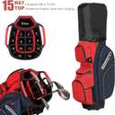 Golf Cart Bag 15 Way Organizer Divider Top Golf Club Cart Bag for Men Women with Cooler, Handles and Rain Cover
