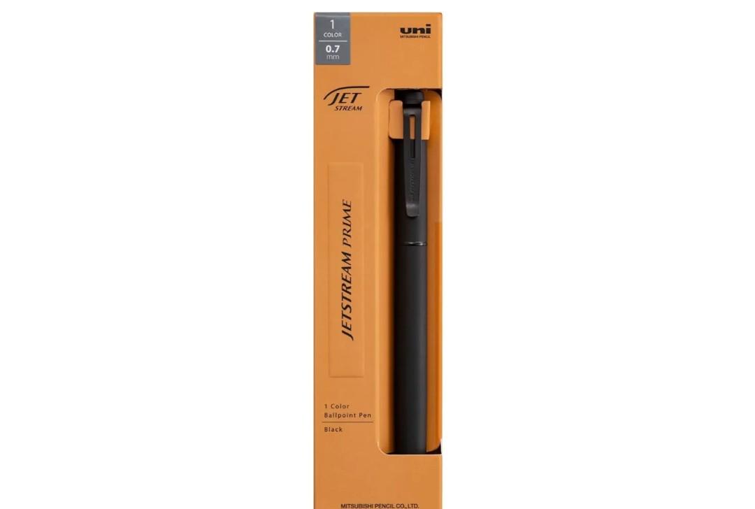 Uni Jetstream Prime Twist-Action Single Ballpoint Pen, 0.7mm Medium Point, Oil-Based Black Ink, Metal Body, Black (SXK350007.24)