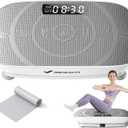 MERACH Vibration Plate Exercise Machine, Whole Body Workout Equipment for Women, Bluetooth and Silicone Pedal, Vibration Plate with Auto Mode, Vibrate Fitness Platform for Home (Grey)