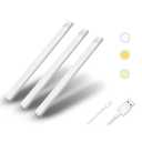 Rihvy Under Cabinet Lighting 12 Inches Rechargeable Motion Sensor Light Indoor, 3 Color Dimmable Closet Light Battery Operated, USB Stick on LED Magnetic Under Counter Lights for Kitchen Stair, 3Packs