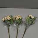 Zeyune 3 Pack 12 Inch Wedding Bouquets for Bride Bridesmaid Red Artificial Rose Bouquet Fake Silk Roses Flowers Bunches Bulk for Home Office Garden Parties(Champagne)