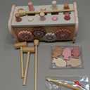 Joyreal Montessori Toys for 1 Year Old Girl Gift - Pink Wooden Hammering Pounding Toy with Xylophone & Fishing Game - Toddler Learning Activities for Kids 1+ 2 3 Year Old Christmas Birthday Gifts