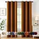 MIULEE Blackout Curtains for Bedroom Living Room 2 Panels, Thermal Insulated Room Darkening Drapes Grommet Noise Reducing Light Blocking Window Treatments 72 Inches Long 40x72 Inch Gold Brown