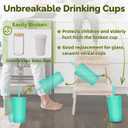 Homestockplus Reusable Wheat Straw Cups with Lid and Straws, 10 Oz Chip Resistant Drinking Cups, Small Water Cups with Silicone Straws - BPA Free Dishwasher Safe for Milk, Drinks, Smoothies