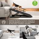 Adjustable Dog Ramp for Beds, Cars, Couches, Dog Steps Anti-Slip Surface, Dogs Ramps for Old Small Pet,High Traction with Platform, 7 Adjustable Heights 16" to 27" Up, Portable Stairs Design for Dogs