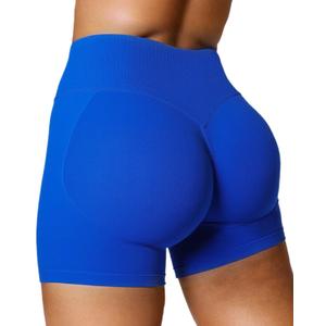 Adamotto Workout Shorts for Women - Scrunch Butt Lifting Booty Impact Shorts for Gym Fitness Running Biker- Klein Blue Medium (Blue, M)