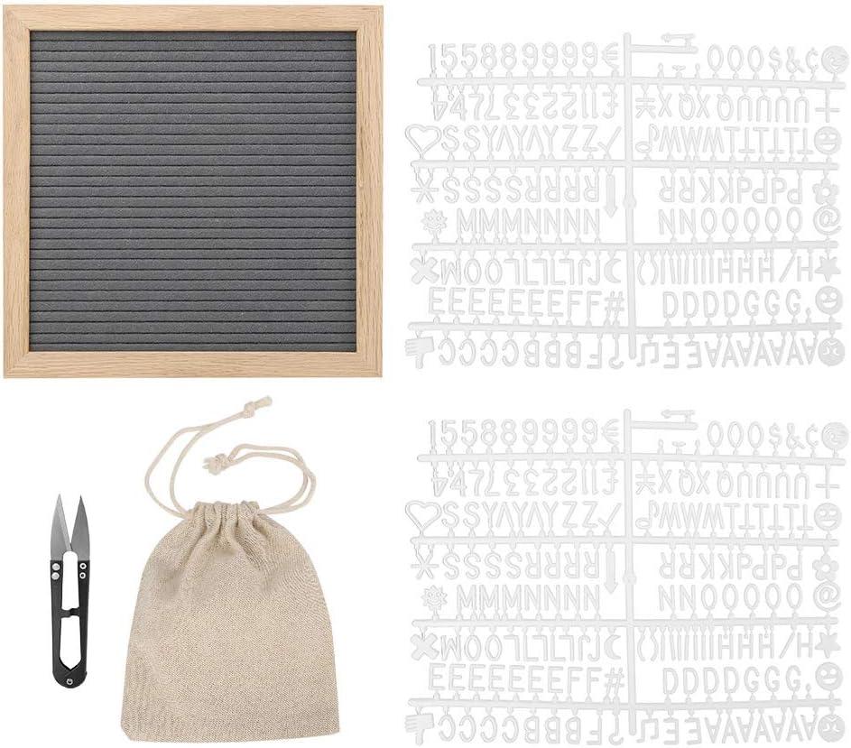 Letters Message Board Felt Letter Board Changeable Letters Numbers Wooden Letter Board for Milestones Office Room Decoration Prop(Gray)