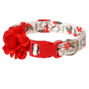 Christmas Dog Collars with Removable Red Flower, Small Dog Collar for Female Dogs