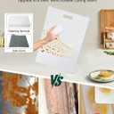 Glass Cutting Board,16"x12" Non Toxic Tempered Glass Chopping Board for Kitchen with Non-Slip Feet, House Warming Gift for New Home, Gifts for Women, Christmas Gift for Mom - White (White-Glossy Finish)