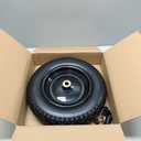 14.5" Wheelbarrow Tire, Fit 4.00/4.80-8, 3.50-8" Flat-free Solid Tire and Wheel with 5/8" Axle Bore Hole, 3-6" Centered Hub for Wheelbarrow Trolley Dolly Lawn Mover Go Kart Replacement