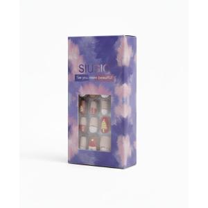 SIUSIO 1 Pack Children Acrylic Fake Nails Press on Cute Pre-glue Full Cover 