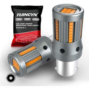 TUINCYN BAU15S PY21W LED Bulb Amber CANBUS Free Turn Signal Lights 1156(150) 12496 7507 2641A Anti Hyper Flash No Error Super Bright Blinker Replacement Bulb with Built-in Load Resistor(Pack of 2)