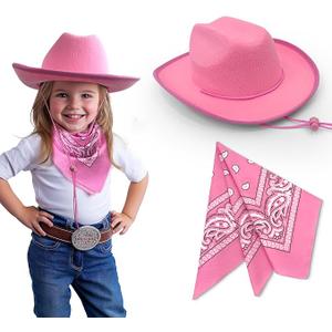 SeptCity Toddler Cowboy Hat and Blue Bandana for Age 2-5, Baby Infant Gift for Halloween Birthday Western Parties