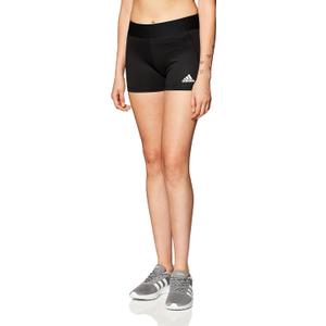 adidas Women's Alphaskin Volleyball 4-Inch Short Tights Black/White, Small/5" Inseam