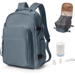 Vacuum Backpack With Pump,Travel Laptop Backpacks For Women Men,Vacpack Backpacks With Vacuum Compression Bags Seal Packing,Carry On Backpack, Personal Item Travel Bag Sapphire Blue