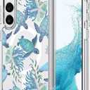 Magnetic Case for Samsung Galaxy S25 Compatible with MagSafe Wireless Charging Cute Sea Turtle Design Shockproof Anti-Scratch Cover for Samsung S25 (Clear)