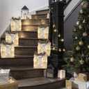 Vanthylit Christmas Lighted Gift Boxes, Set of 3 White Gift Box with 48 Warm White Lights, Outdoor Decorations Plug in for Yard Lawn Porch Holiday