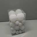 Soulchen 42 Pcs Velvet Christmas Ornaments Set Flocked White Christmas Ball Ornaments Hanging Shatterproof Xmas Ball Decor with 5 Styles in 3 Sizes for Xmas Tree Holiday Indoor Outdoor Home Decor