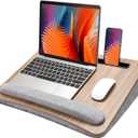 HUANUO Laptop Lap Desk - Portable Lap Desk with Pillow Cushion, Fits up to 17 inch Laptop, with Anti-Slip Strip & Storage Function for Home Office Students Use as Computer Laptop Stand, Book Tablet