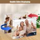 Egofine 5x7 Acrylic Frames 2 Pack, 20mm Thicker Frameless Clear Picture Frames, Double Sided Magnetic Picture Frames, Free Standing Desktop Display