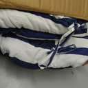 Kigley Outdoor Chaise Lounge Cushions with Side Pocket 76x22x6 Thick Tufted Waterproof Patio Pool Lounge Chair Replacement Cushion Fade Resistant Cushion for Furniture Lawn(2 Pcs,Blue White,Striped)