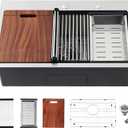 28 Inch Drop-In Stainless Steel Double Bowl Kitchen Sink, D28"xW18"xH9"