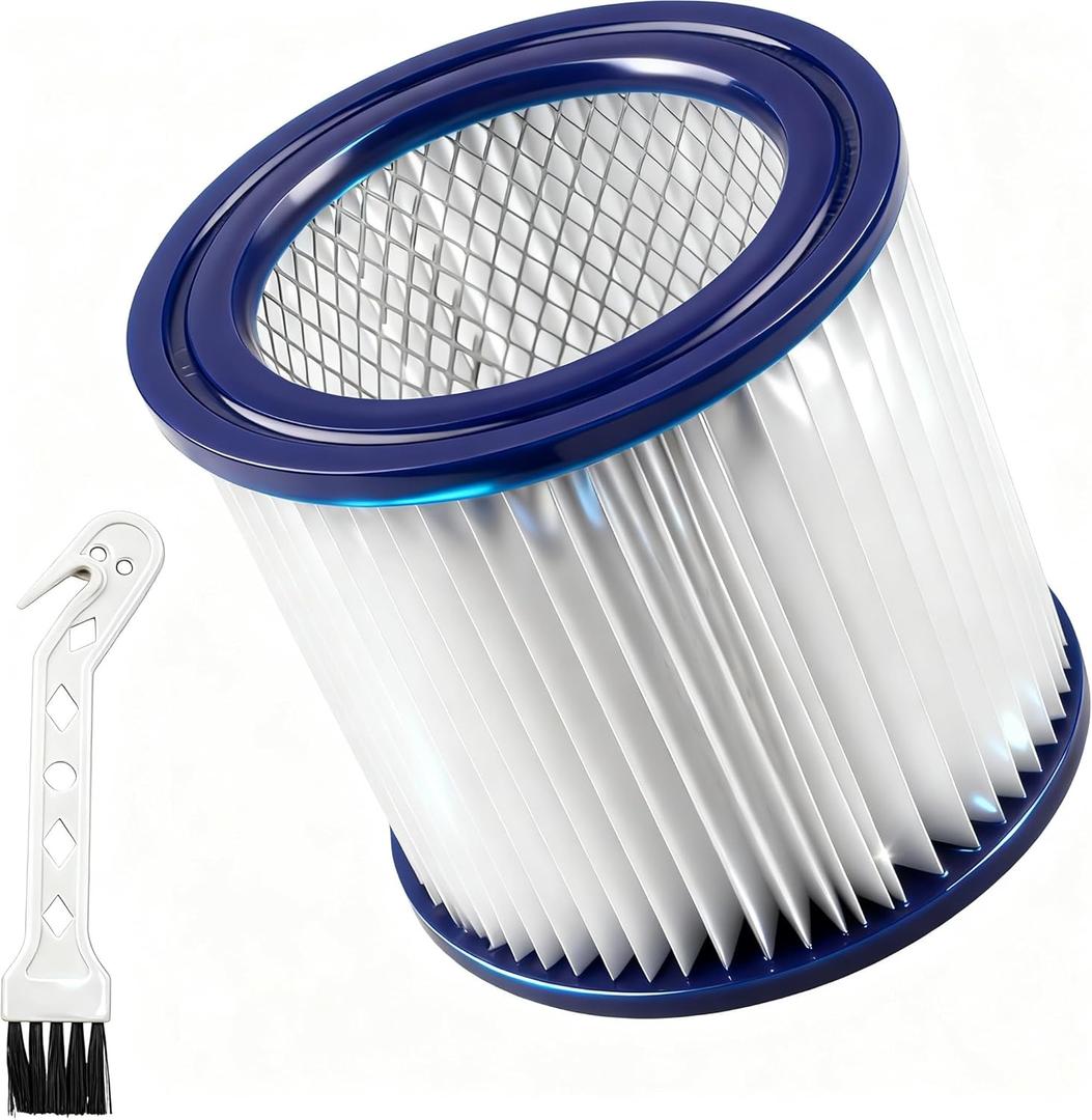 9032933 Ash Vacuum HEPA Cartridge Filter Fits for Shop Vac Filters, Shop Vac Accessories for Ash Vacuum Filter, Replacement Part for Hepa Filter, Comes with Brush
