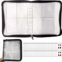 Transparent Jewelry Storage Book Travel Jewelry Organizer Transparent Jewelry Book Organizer for Necklace Ring Holder Jewelry Organizer Book with Small Clear Pouch (Black-80PCS S Pouches)