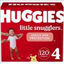Huggies Size 4 Diapers, Little Snugglers Baby Diapers, Size 4 (22-37 lbs), 120 Count