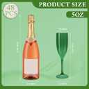 Champagne Flutes, Reusable Plastic Champagne Glasses for Wedding, Unbreakable Wine Glasses for Party Mimosa Bar Anniversary Bridal Shower (48, Green)
