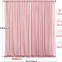 PARTISKY 10x7ft Dusty Rose Chiffon Backdrop Curtains, Wrinkle-Free Sheer Fabric Photo Drapes for Wedding Ceremony Arch Birthday Baby Shower Photography Stage Decor 5X 7ft, 2 Panel