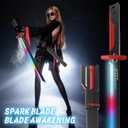 EVADA Neon LED Spark Sword with Sound and Fog, Type-C Recharge, 31.5" Glowing Ninja Blade Weapon for Kids and Adults, Toys for Cosplay, Rave and HalloweenRed