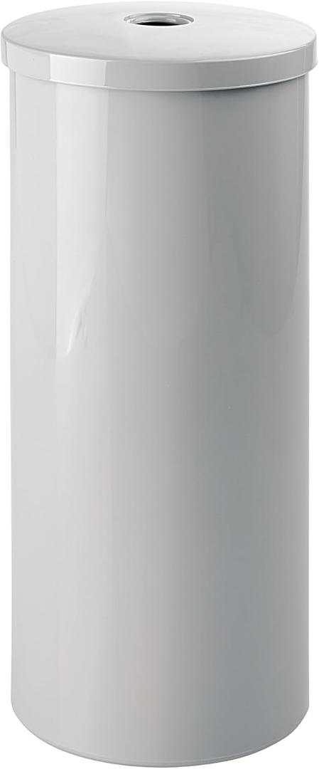 iDesign Freestanding Toilet Paper Canister with Lid for 3 Extra Rolls, Gray, Made in USA