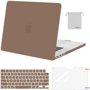 MOSISO Compatible with MacBook Pro 16 inch Case M5 2026 M4 2025 M3 M2 M1 2024-2021 A3429 A3428 A3403 A3186 A2991 A2780 A2485, Protective Hard Shell&Keyboard Cover&Screen Film&Pouch, Caramel Brown