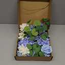 80Pcs Artificial Flowers Combo Set, Fake Silk Flowers Decor with Stems for DIY Roses Wedding Party Centerpieces Bridal Bouquets Cake Decorations Arrangements Indoor Outdoor(Blue)