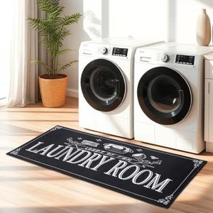 Laundry Room Rug Runner 20'' x 47'' Non-Slip Quick Drying Comfort Floor Mat | for Home Washer and Dryer, Kitchen, Bathroom Entryway